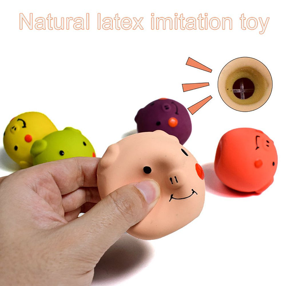 Soft Latex Squeaky Dog Toys for Small Dogs Breed Latex Squeaky Dog Balls Pig Dog Toy Balls for Chew Dog Crate Puppy Small Dogs Chewers Dog Bones & Chews Dog Brain Stimulating Jolly Tug Puppy Teething