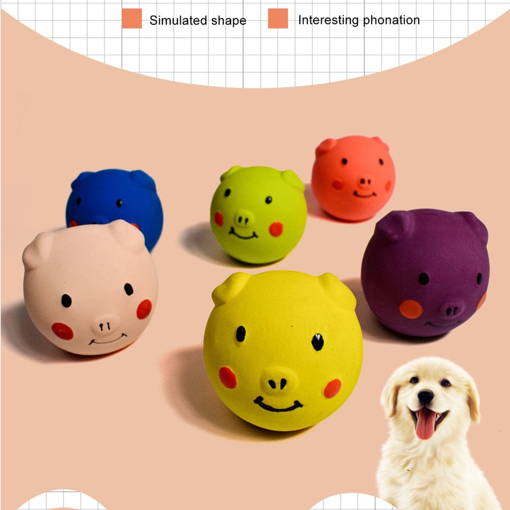 Soft Latex Squeaky Dog Toys for Small Dogs Breed Latex Squeaky Dog Balls Pig Dog Toy Balls for Chew Dog Crate Puppy Small Dogs Chewers Dog Bones & Chews Dog Brain Stimulating Jolly Tug Puppy Teething